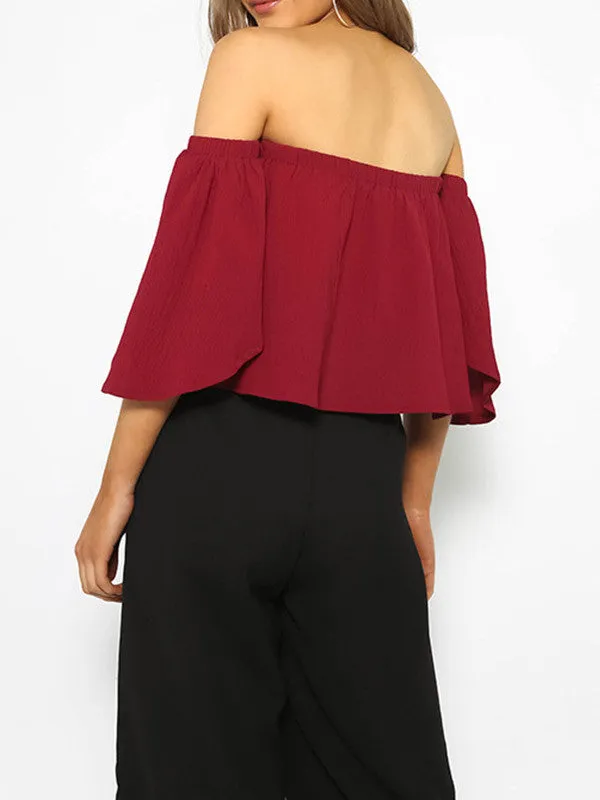 Sexy Off Shoulder Ruffle Top