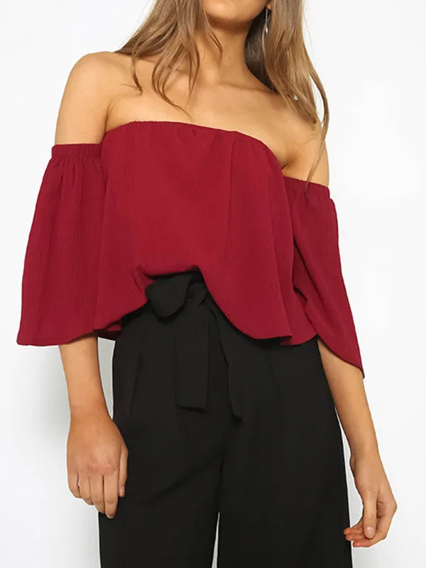 Sexy Off Shoulder Ruffle Top