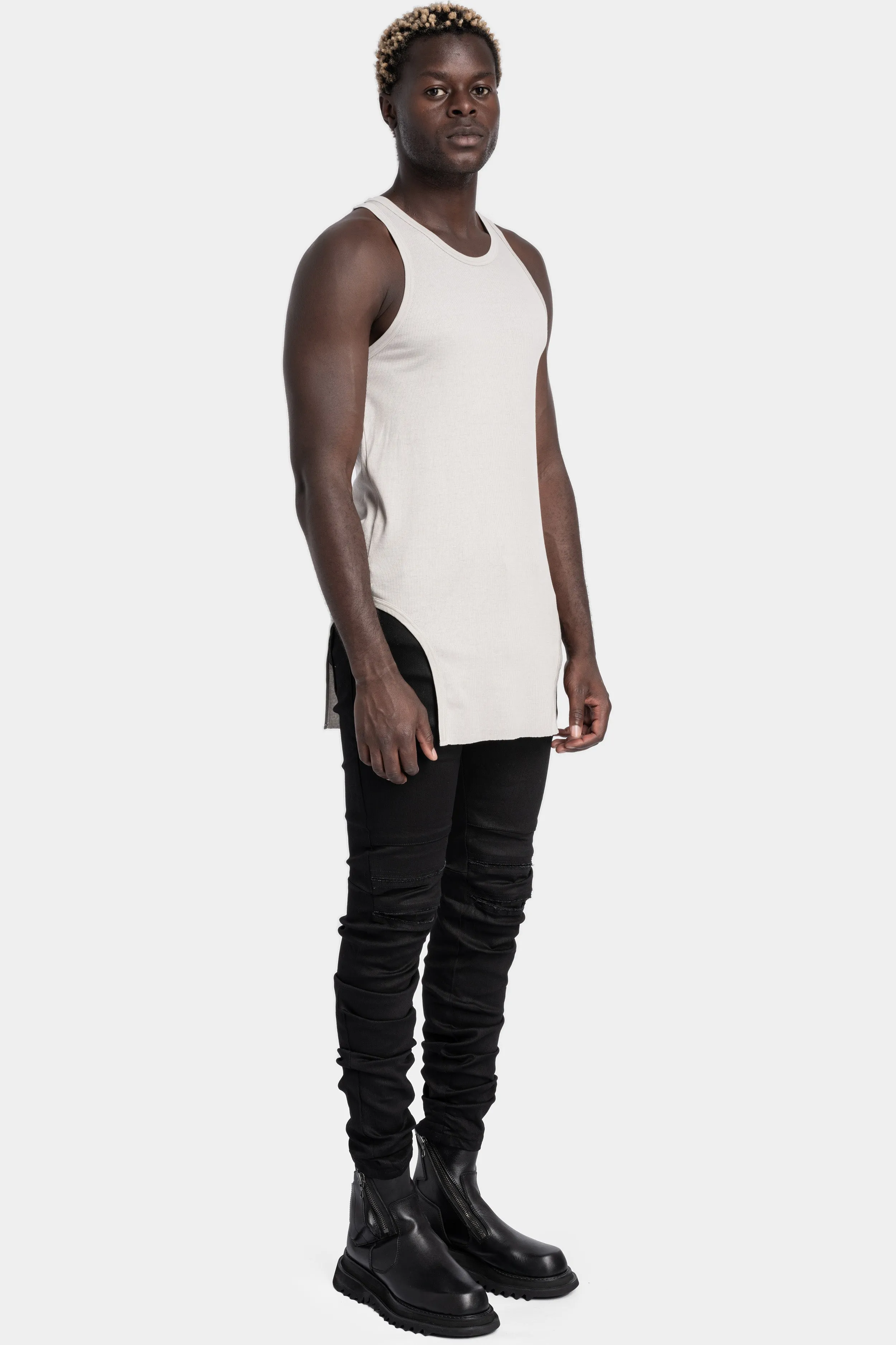 Shaped hem tank top, Plaster