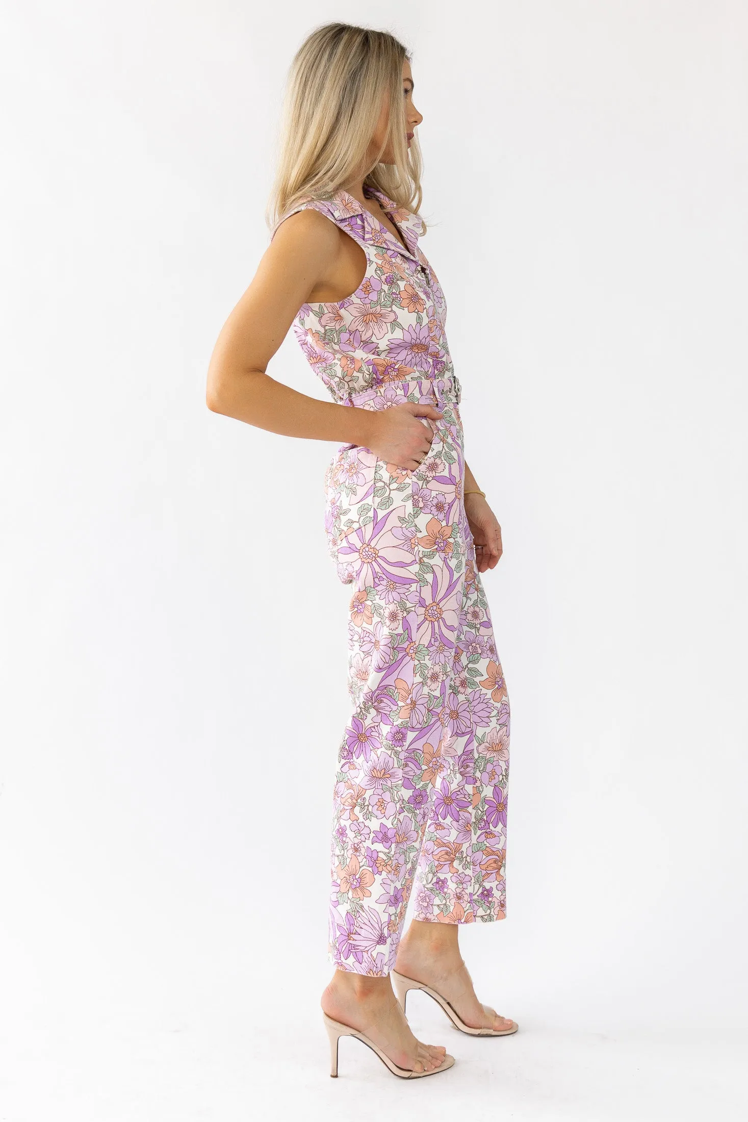 Simona Lavender Floral Jumpsuit