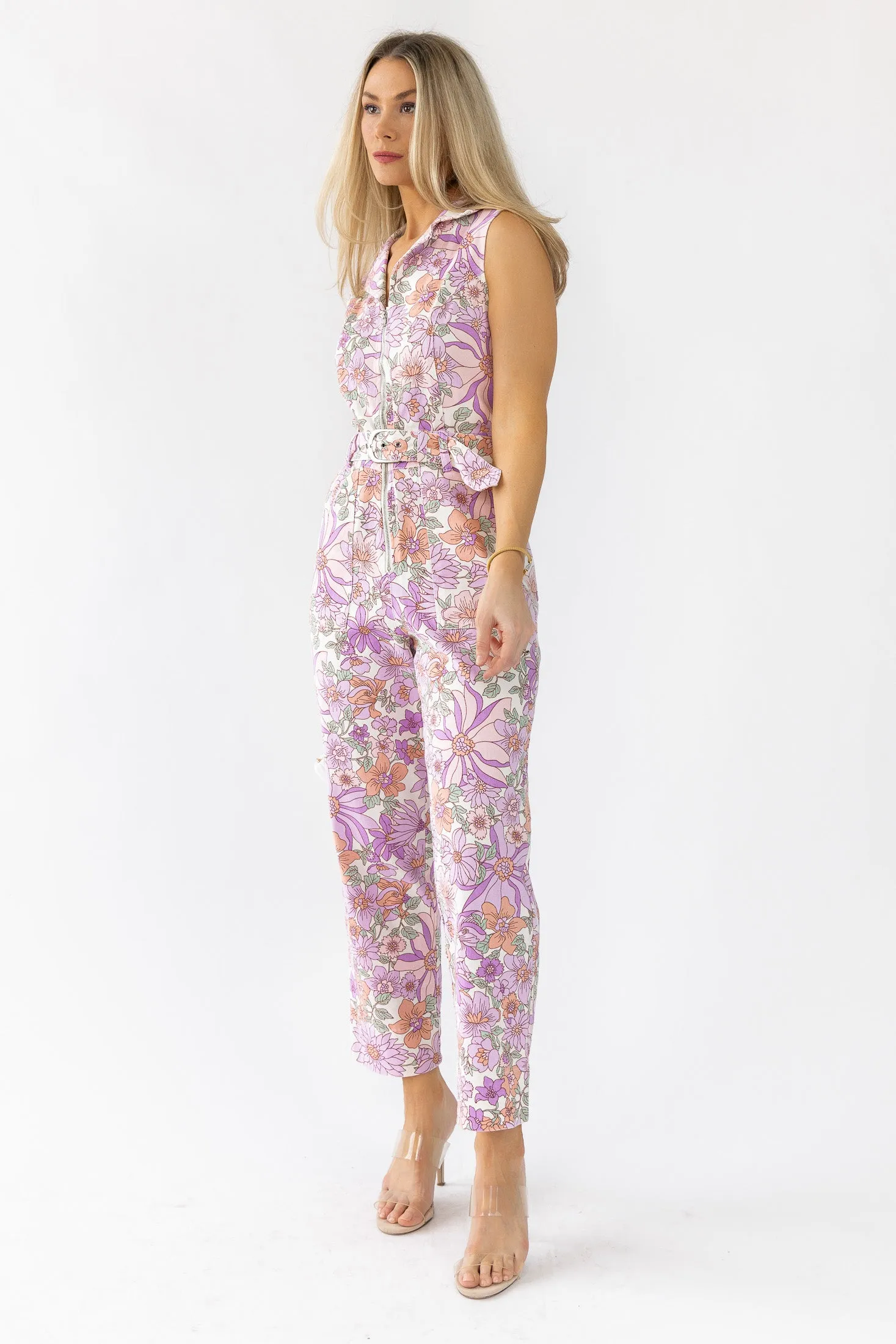 Simona Lavender Floral Jumpsuit