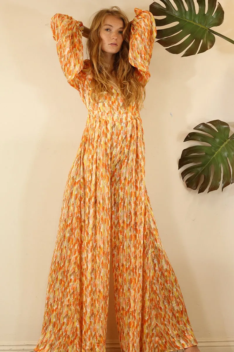 Sunkissed Printed Open Back Jumpsuit