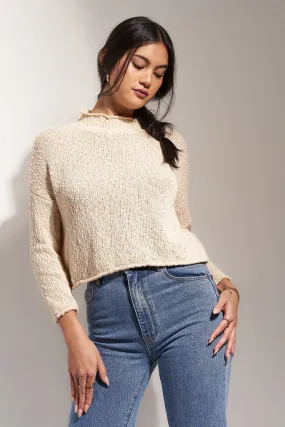 The Mock Neck Sweater - Creme