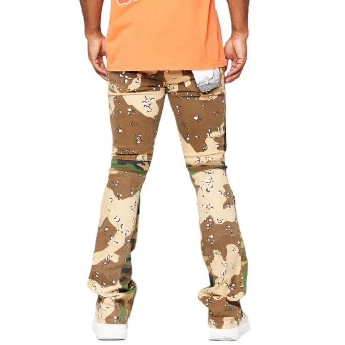 Valabasas Dual Soldier Camp Stacked Flare Jean (Camo) VLBS2722