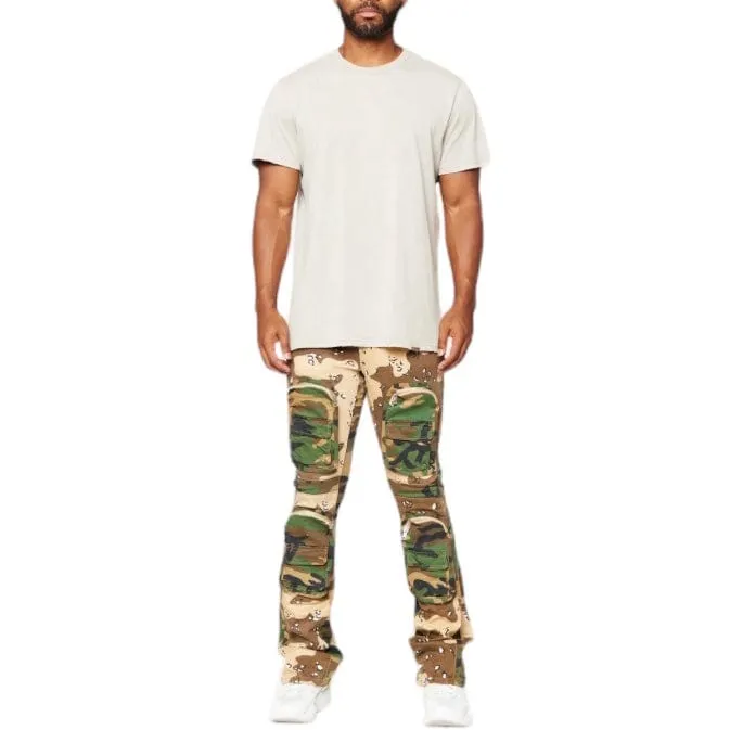 Valabasas Dual Soldier Camp Stacked Flare Jean (Camo) VLBS2722