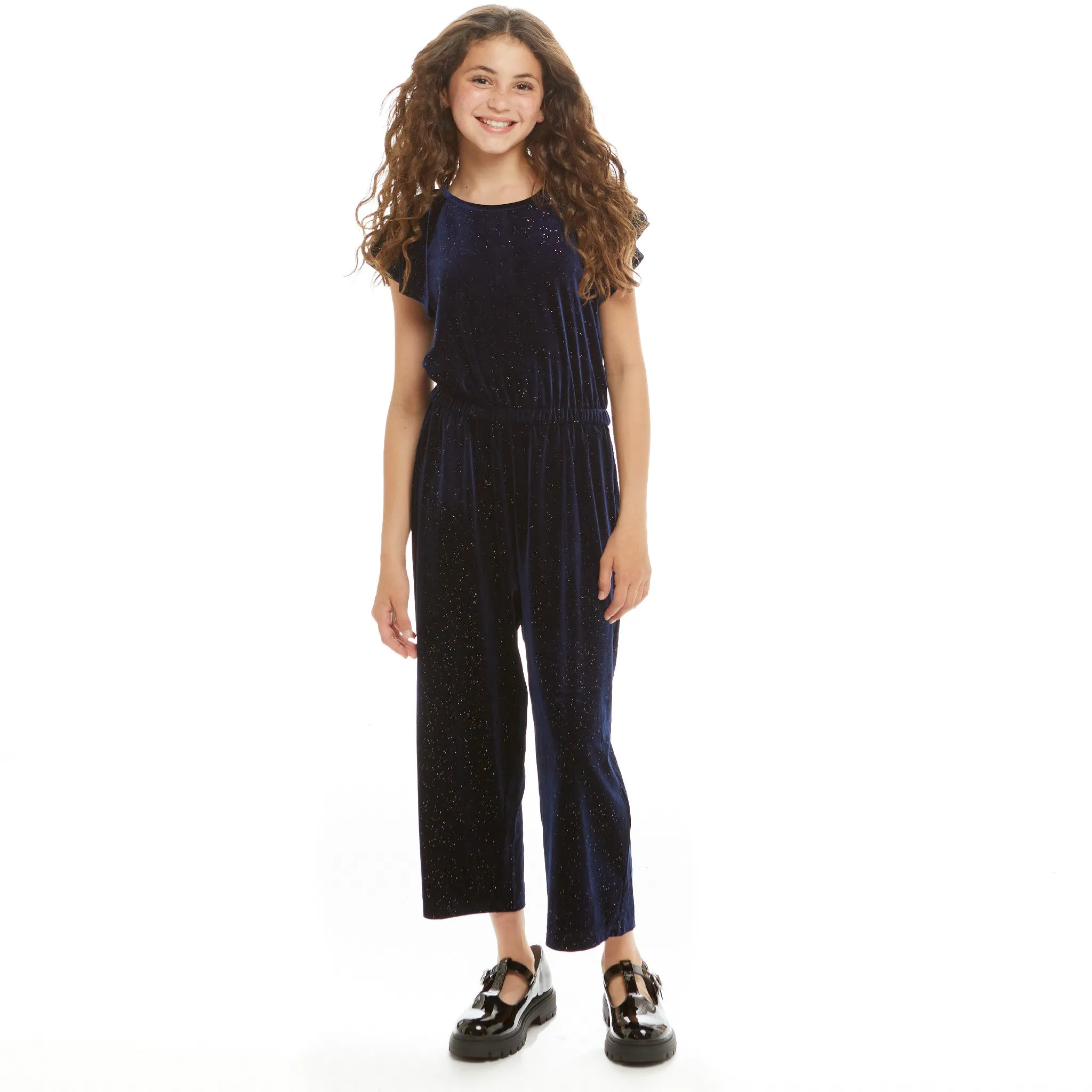 Velvet Sparkle Jumpsuit| Navy