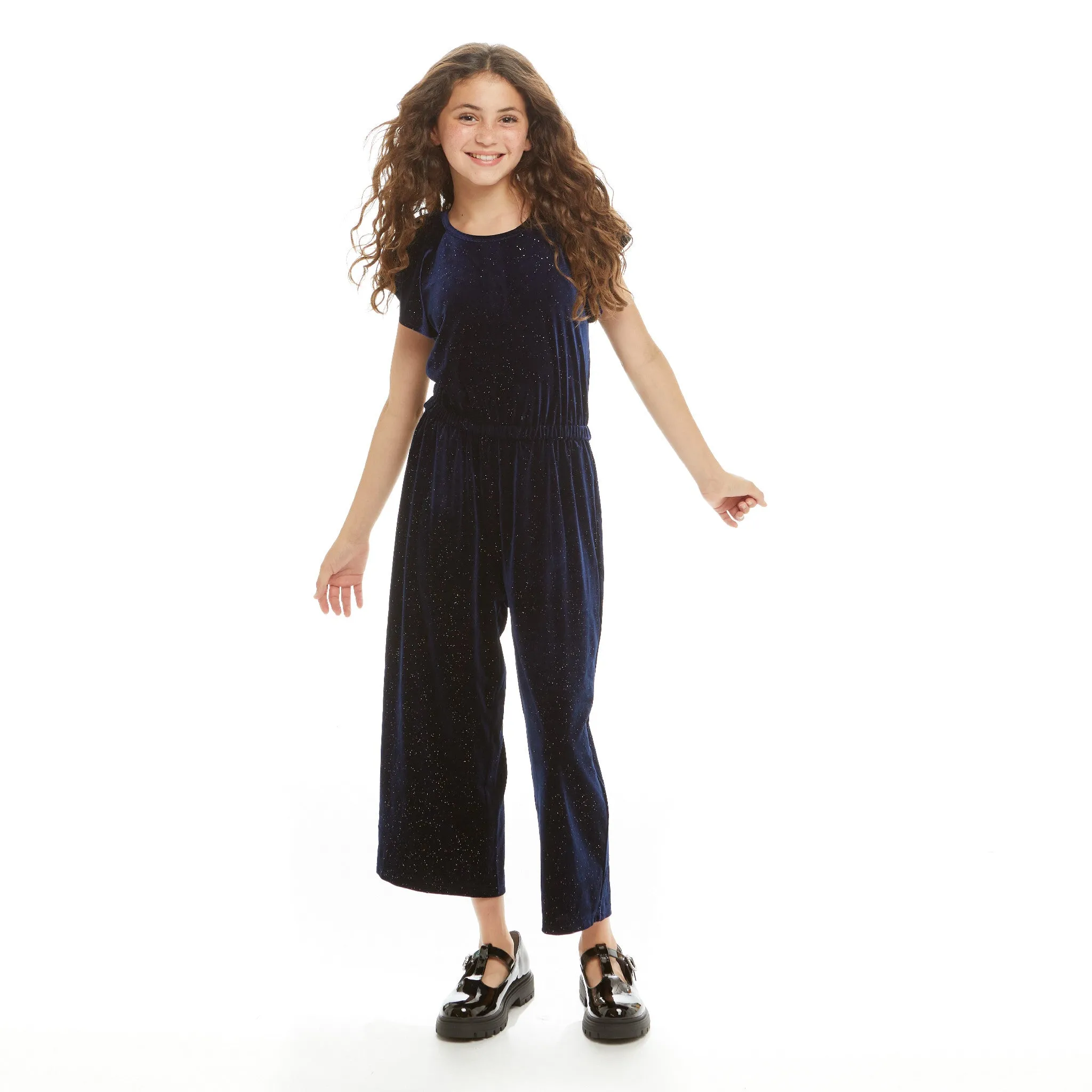 Velvet Sparkle Jumpsuit| Navy