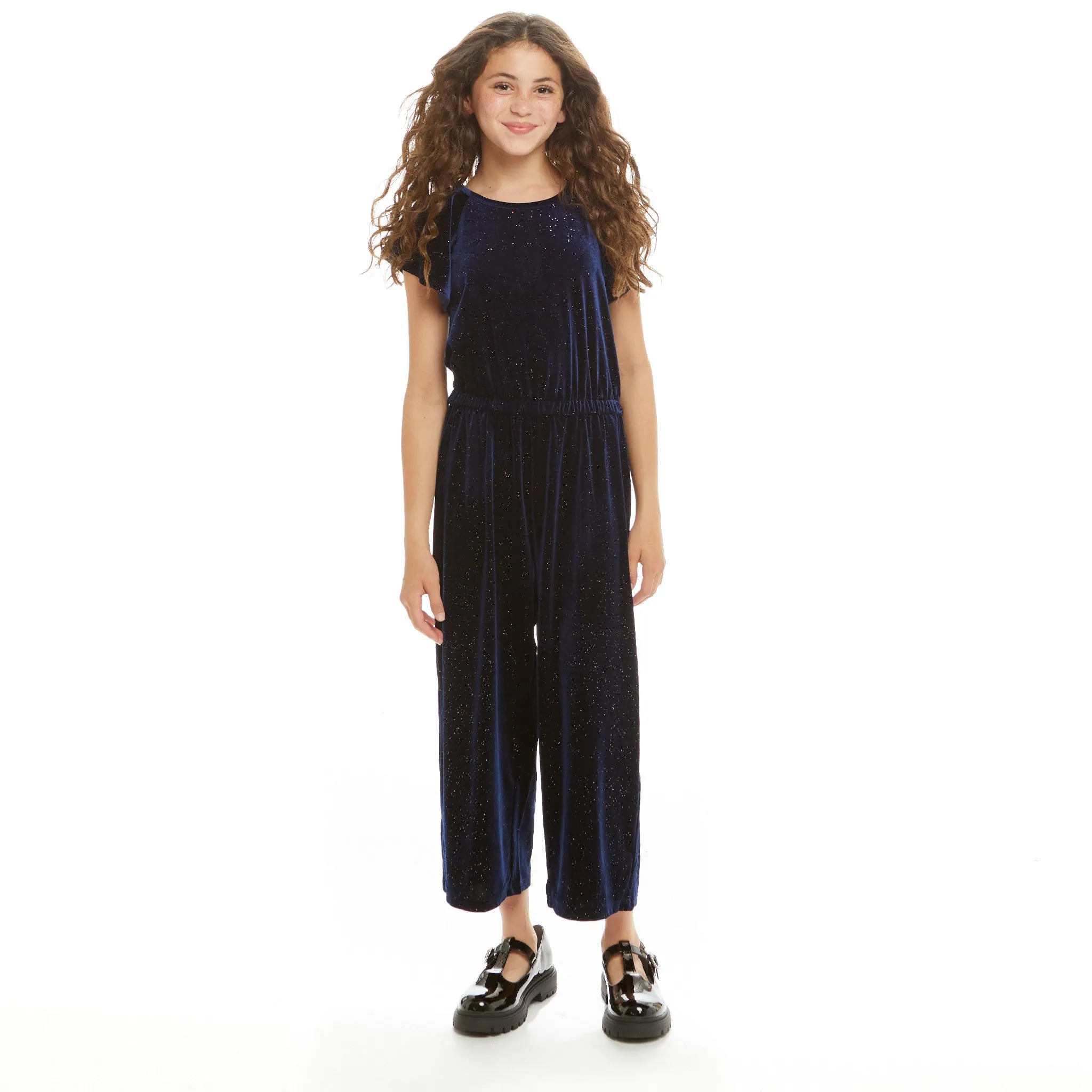 Velvet Sparkle Jumpsuit| Navy