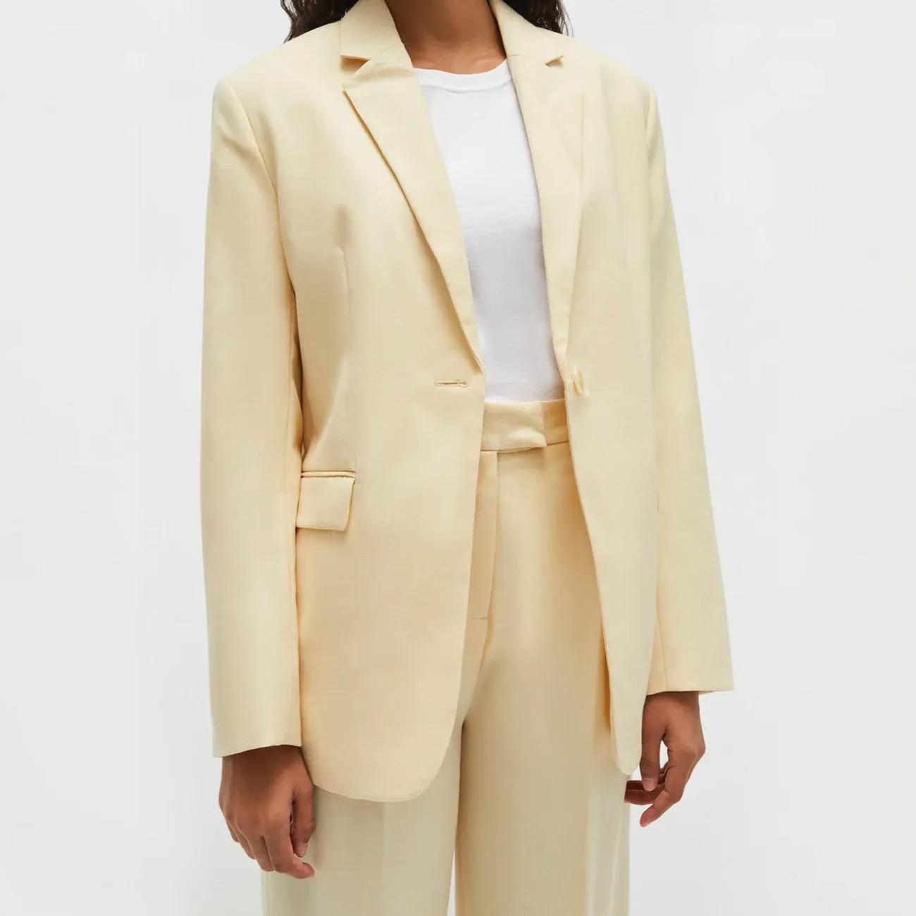 W DARIA WOOL TAILORED BLAZER LEMON