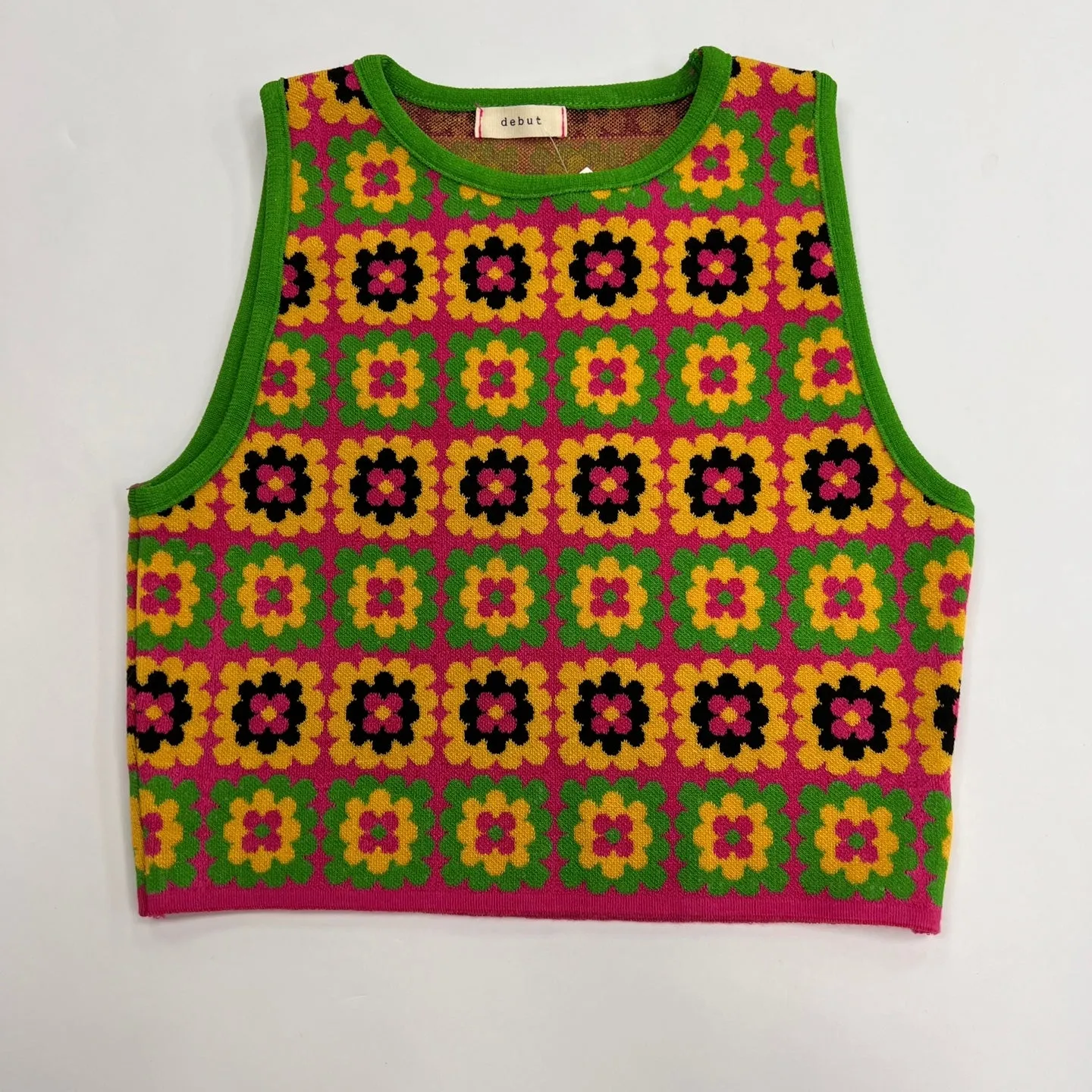 Women's Knitted Floral Tank Top